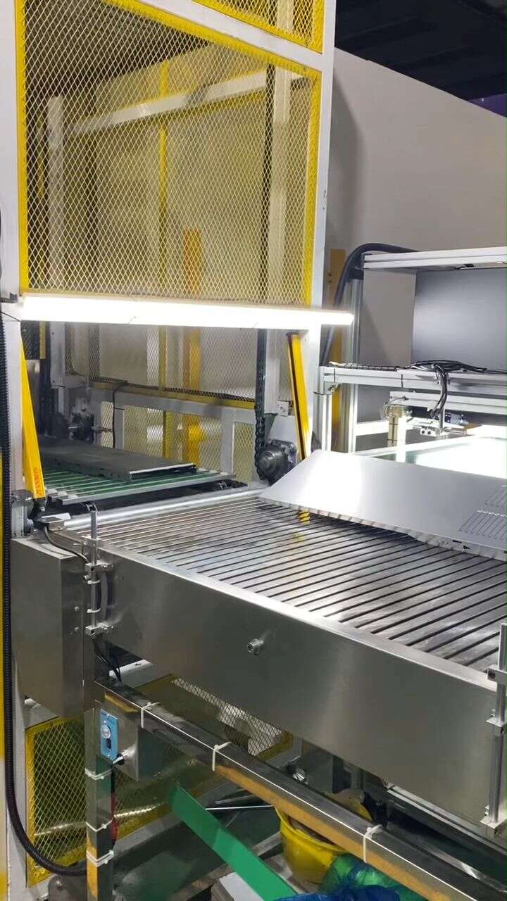 Elevator transports metal sheets/metal blocks/cartons to the second floor in the warehouse