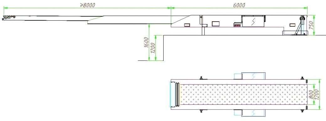Standard three-section telescopic conveyor
