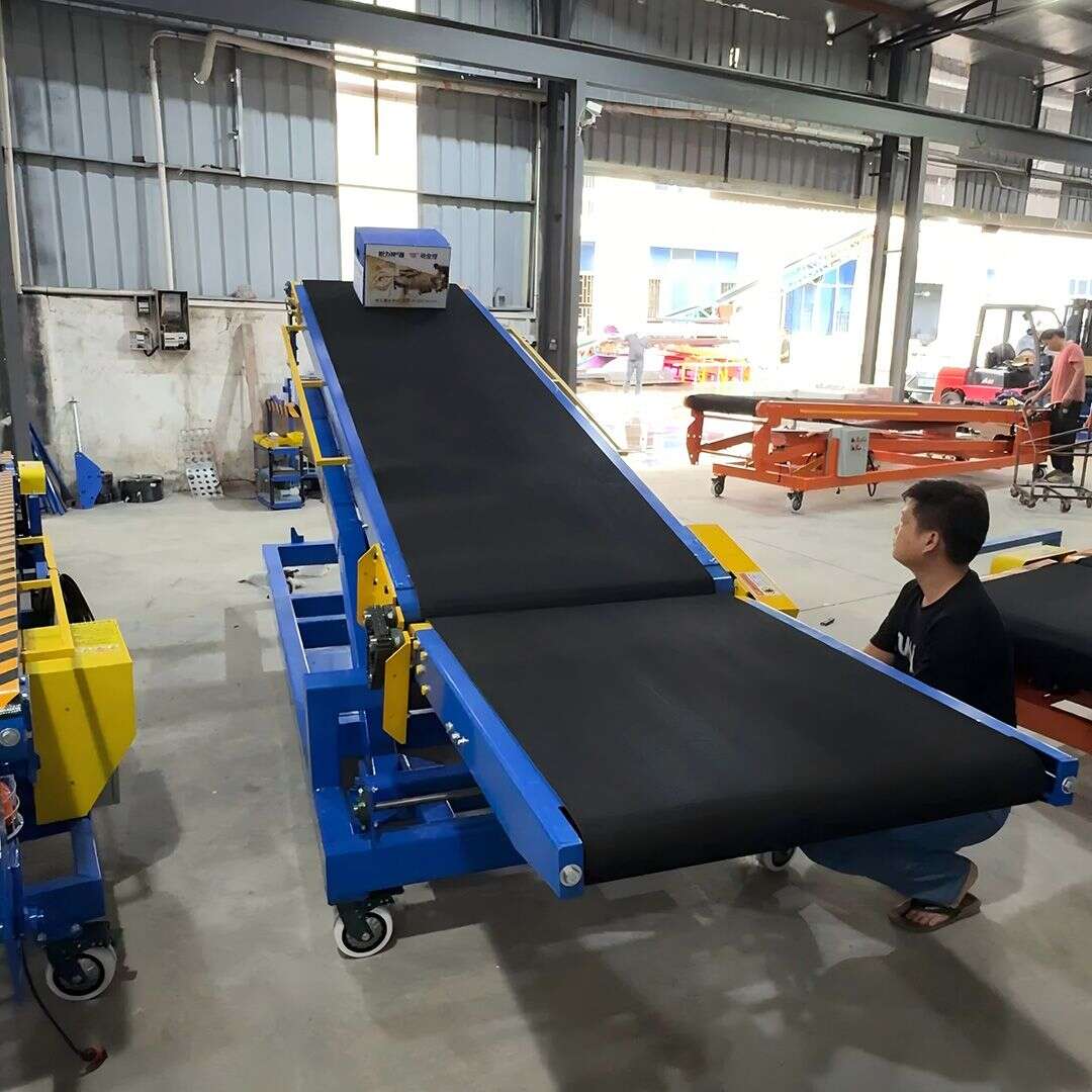 Heavy-duty incline conveyor, 800mm wide, under commissioning