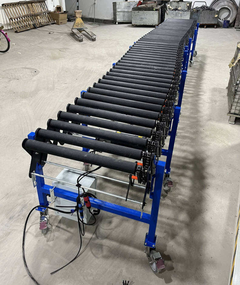 chain Powered Rubber-Covered Roller Conveyor