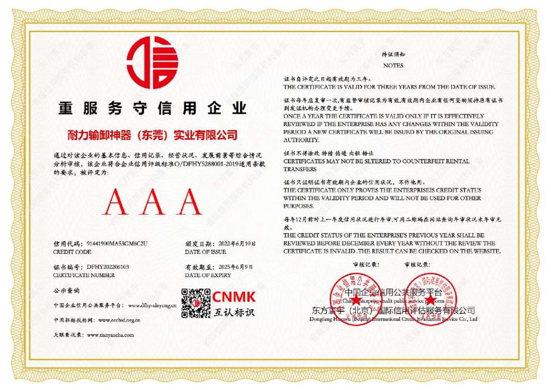 3A Heavy Contract-Honoring and Credit-Keeping Enterprise