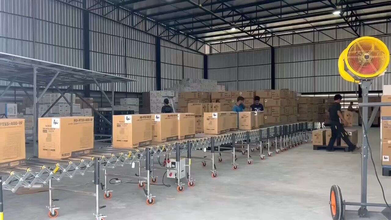 Multi-wedge belt roller conveyor direct inbound transfer
