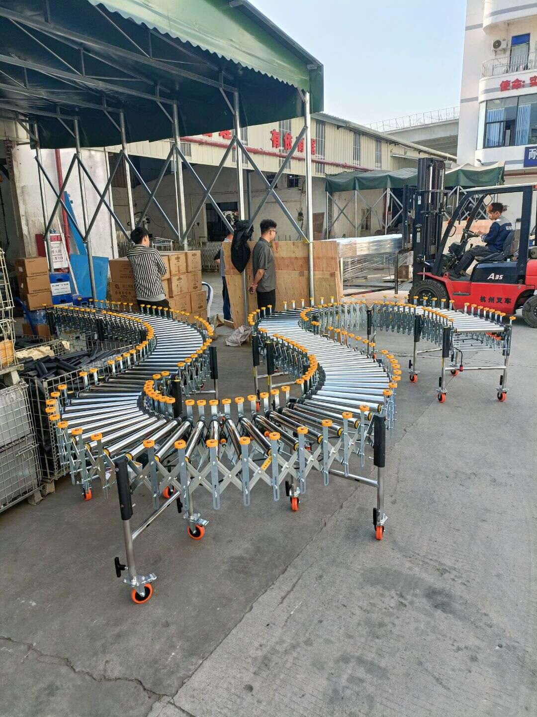 Flexible Extendable Powered Roller Conveyor