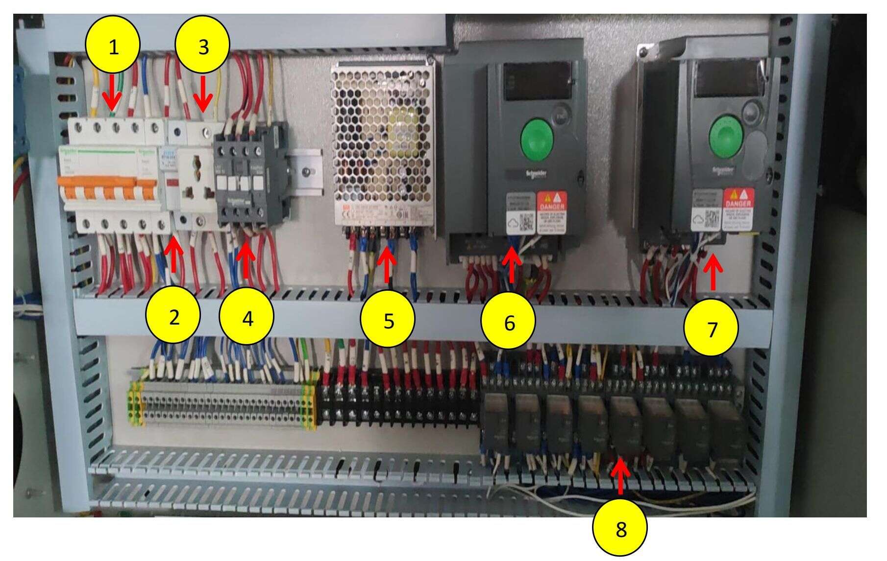 Electrical control box internal diagram